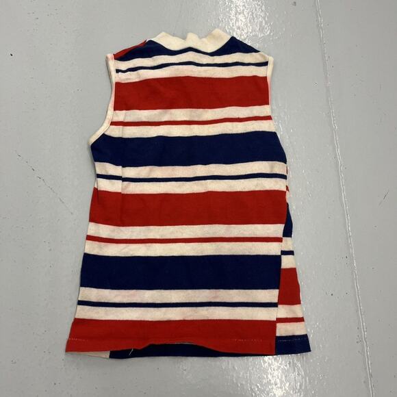Vintage 60s Red/Blue Striped Cotton Blank Tank Top - Picture 3 of 3
